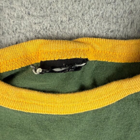 Polo Jeans Ralph Lauren Ringer Essential Shirt Large Green Yellow Preppy Basic - Picture 5 of 6